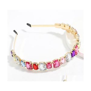 Headbands Fashion Creative Alloy Colorf Rhinestone Headband Ladies Trendy Party Jewelry Hair Accessories Drop Delivery Hairjewelry Dhdlk