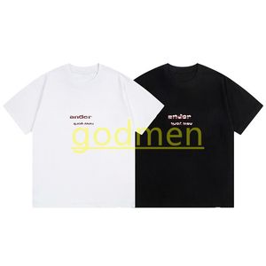 Herr mode m￤rke svart vit t shirt sommar kort ￤rm tees m￤nnen kvinnor digital gradient bokstav tryck toppar storlek xs-l