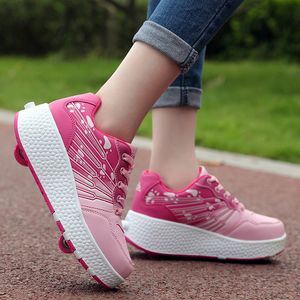 Sneakers Roller for Kids Girls Women 2 Wheels Skate Shoes Casual Sports Children Gift Boys mode Running Sneakers Boots 230203