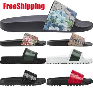 Sommarsandaler för män Mode Blommiga sandalrutschbanor Lyxdesigners kvinnor kvinna designer sliders Flat Gear Botten Strandskor Loafers flip flops