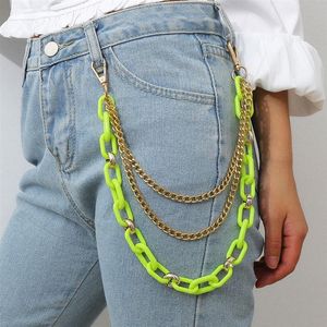 Belts Candy Colors Pant Chain Creative 3 Layers Fashion Punk Trousers Belt Multilayer Personality Jewelry For Women Girls