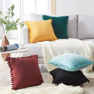 Pillow 18" Solid Color Velvet Soft S Cover Luxury Square Throw Pillows For Sofa Bed Car Home Decorative