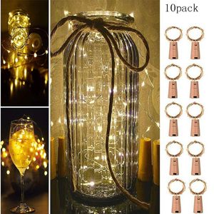 Downlights 10Pack Wine Bottle Lights LED Cork String Light Copper Wire Fairy For Holiday Christmas Party Wedding Decor