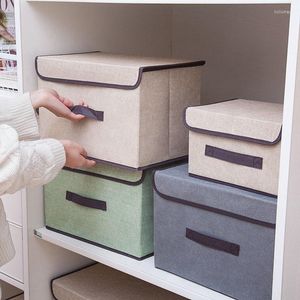 Storage Boxes Cotton Linen Box Organizer Foldable Clothes For Toys Sundries Wardrobe Closet Fabric