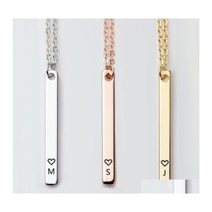 Pendant Necklaces Initial Letter Bar Lariat For Women Men 26 English Alphabet Heart Y Shape Chains Choker Fashion Jewelry Gift Drop Otgxp