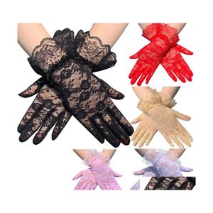 Five Fingers Gloves Party Sexy Dress Women High Quality Lace Mittens Paragraph Wedding Accessories Fl Finger Girls Drop Delivery Fas Otqvy