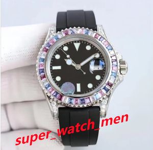 Diamond watch for man Yachtmaster 40mm mens watchs automatic watches men wristwatch 2836 movement oysterflex strap waterproof date