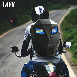 Backpack LED locomotive backpack Display scree Business travel Laptop Men outdoor Motorcycle Cycling 230204