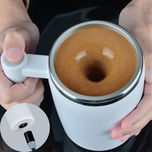 Muggar USB Automatisk självrörande magnetisk mugg 304 Rostfritt stål Smart kaffemjölkblandare Star Cup Thermal Blender Gift Water Bottle 230204