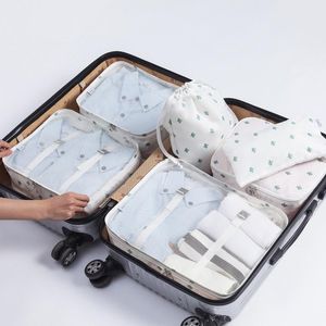 Depolama Çantaları 6 PC Seyahat Çantası Katlanabilir Bagaj Organizatör Seti Çok Functurm Giysileri Sütyen Koşusu Oxford Su Geçirmez Kumaş