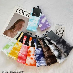 Tie Dye Unisex Professional Outdoor Sport Cycling Socks Brand Embroidery Basketball Football Soccer Running Trekking Men Women 0WK7