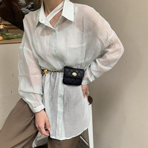 Waist Bags YoReAi Women Fashion Pack PU Fanny Packs Simple Female Belt Bag Phone Chain For Lady Casual Lipstick Coin Purse 230204