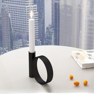 Candle Holders Black Candlestick Decoration Retro Metal White Iron Art Ornaments Home Store Furnishings