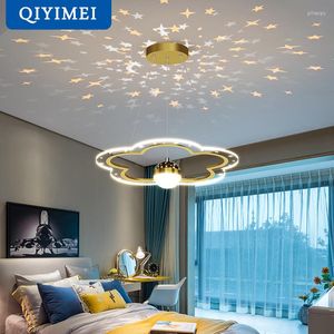 Chandeliers Modern LED Chandelier For Bedroom Study Hall Cloud Flower Shape Indoor Lighting Lamps Luster Fixtures Star Effect Decor Drop