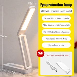 Table Lamps LED Folding Desk Lamp Reading Eye Protection Dimming Lighting Bedside Living Bedroom Charging Rechargeable