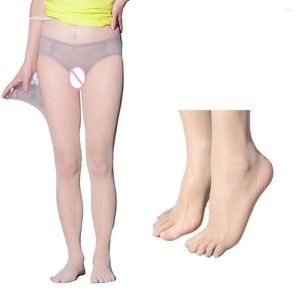 Calzini da donna Sexy senza cuciture Ultra Sheer 5 Toes Guanto Skinny Nude Collant Calze di seta Guanti con dita individuali Collant Nylon