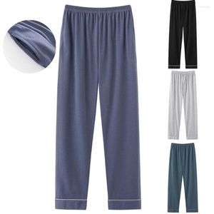 Men's Sleepwear Men Autumn Inverno de algodão macio de algodão masculino Sports Sports Sports Active Lounge Pants Mens comprimento calças de lazer sólidas