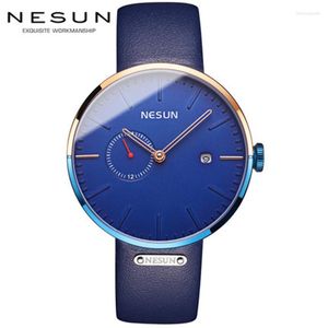 Avanadores de pulso Nesun Assista a negócios casuais de moda mecânica automática Moda simples Sapphire impermeável relógios de aço inoxidável