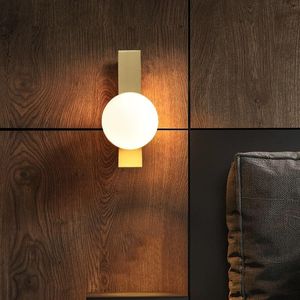 Wall Lamps Modern Led Lamp Glass Ball Gold Indoor Lighting Fixture Sconce Corridor Aisle Hall Bedroom Kitchen Round Decorative LightsWall