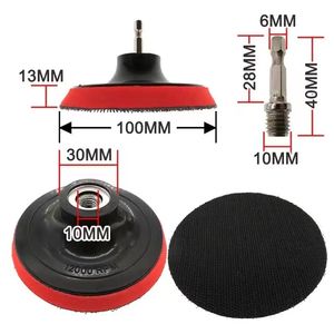 4 Inch(100mm) Hook and Loop Buffing Pad for Sanding Discs, Rotary Backing Pad with M10 Drill Adapter and Soft Foam Layer