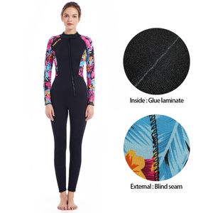 Wetsuits Drysuits Neoprene طباعة ملابس السباحة kitesurf 3mm نساء تصفح معدات الغوص تحت الماء الحفاظ على الدفء في بدلة الرمح الشتوية 230203