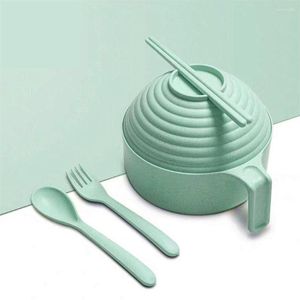 Conjuntos de utensílios de jantar 5pc/set colher fork estilo coreano aço inoxidável tigela instantânea de macarrão de copo de sopa de sopa de sopa bento bento