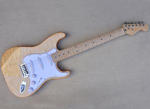 Natiral Wood Color Electric Gitara z pikowaną klonową okleiną Maple Fretboard SSS Pickups