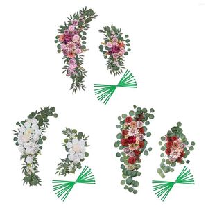 Decorative Flowers Wedding Arch Wall Silk Artificial Swag Flower Garland For Party Ceremony Decor Ornament
