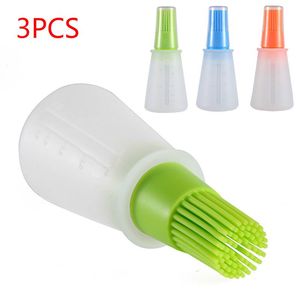 Acessórios para ferramentas 3pcs escova de garrafa de óleo de silicone com churrasqueira molho de molho de escada cozinha cozinha cozinha