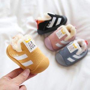 First Walkers Baby Boy Shoes Winter Thicken Warm Soft Sole Toddler Shoe For Girls Non-slip Casual Child Sneakers Light Cartoon