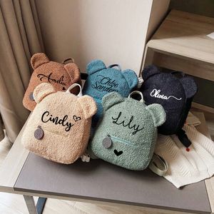 Zaino Personalizzato Orso Nome personalizzato PortatileMini Zaino da viaggio per bambini Zaino da donna a forma di spalla carina 230204