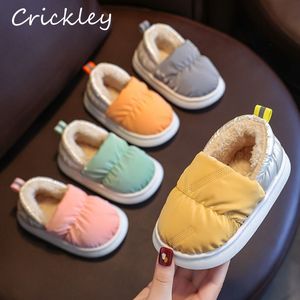 Slippers tofflor casual mjuka barn tofflor vinter inomhus anti slip tjocka tofflor för barn bekväma varma plysch hem pojkar flickor skor 230203