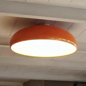 Luzes de teto Italian Fashion Orange Lâmpada Nórdica Quarto Alumínio Moderno Minimalista Decoração da sala de estar