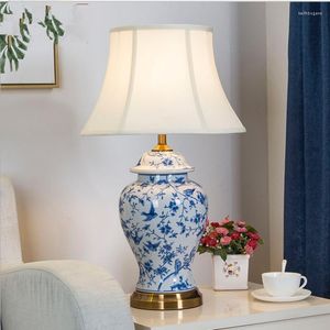 Bordslampor China Antique Living Room Vintage LED Lamp Porslin Ceramic Wedding Decoration Vase Bedroom Desk Luminria de Mesa