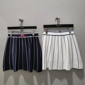 Tennis Skirts Summer golf womens short skirt striped sports knitted elastic waist ball clothing 230203