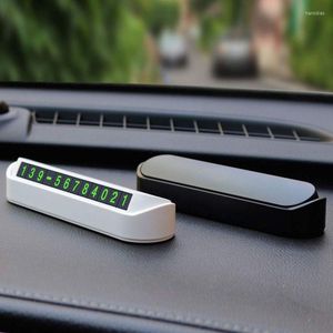 Interior Decorations Hidden Car Parking Card Luminous Phone Number Plate Sticker Night Light In Temporary Stop Car-styling Mobile