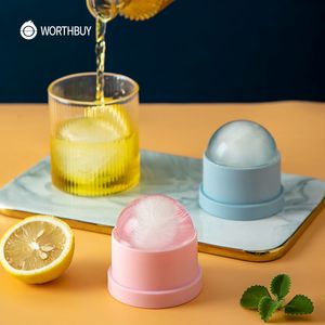 Ice Cream Tools WORTHBUY Ball Mold Silicone Maker With Lid Reusable Mould Cube Tray Forms Kitchen 230204