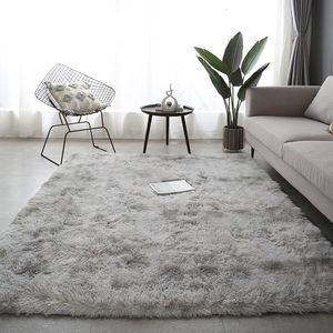Dywan do salonu nowoczesne sofy szare puszyste sypialnia dekoracja antyklip futrzany duży dywanik do mycia podłogi mata 230204