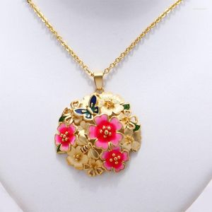 ペンダントネックレスWando Luxurio Wedding Necklace for Women / Girl Gold Color Dubai Arab中東の宝石お母さんギフト