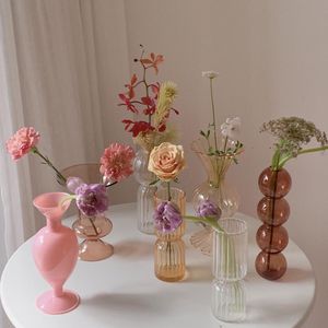 Вазы стеклянная ваза в горшках украшение скандинавской декоративной вазы гидропонный террариум контейнер контейнер цветочный стол 230204