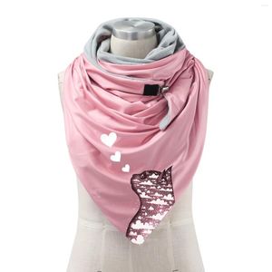 Scarves Fashion Shawls Women Printing Wrap Button Warm Casual Soft Scarf Scar For Neck Toddler
