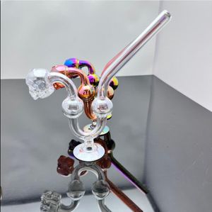 Glass Smoking Pipe Water Hookah Classic electroplating painted skeleton bone glass smoke pot