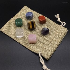 Hangende kettingen natuurlijke Reiki -steen tuimelde onregelmatige polijsten rotskwarts yoga -energie kraal voor chakra genezende decoratie 7 stks/set