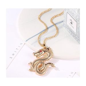 Pendant Necklaces Pretty Dragon Necklace For Men Punk Jewelry Fashion Gift Women Collares Long Chains Chic Bracel Yydhhome Drop Deli Dhxoi