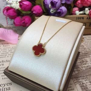 Four Leaf Clover Necklace Luxury Clover Necklace 18K Rose Gold Pendant Light Luxury Premium River Plate S999 Sterling Silver Four-Leaf Necklace Fashion 624