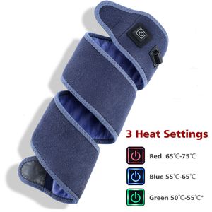 Benmassageapparater Elektrisk värmedyna Wrap för arm Fot Knä Handledsstöd Brace Warmer Kompression Smärtlindring Ledterapi Armbandsbälte 230203