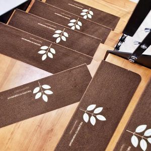 Carpets Non-Slip Solid Wood Carpet Stair Treads Floor Protectors Tread Mats Adhesive-free