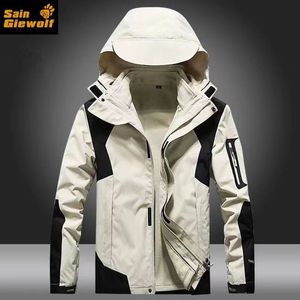 Men's Jackets Men and women's three-in-one detachable two-piece wind-proof waterproof thickened mountaineering clothes autumn and winter outerwear