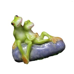 パーティーデコレーション愛らしい座っているカエルの彫刻の家事ギフトパティオバルコニーのための滑らか