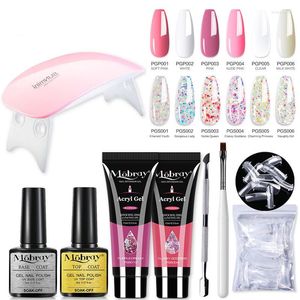 Nail Art Kits Manicure Set LED Dryer Electric Drill 8 Piece Crystal Extension Gel Polishing Kit Tools